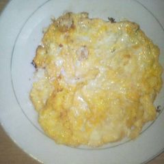 Flied egg with milk cream A picture of Flied egg with milk cream.