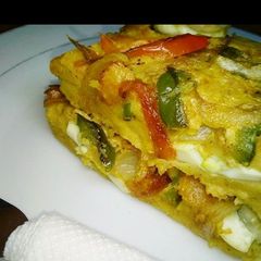 Mashed potato omelet A picture of Mashed potato omelet.