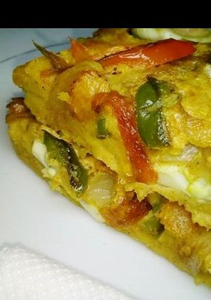 A picture of Mashed potato omelet.