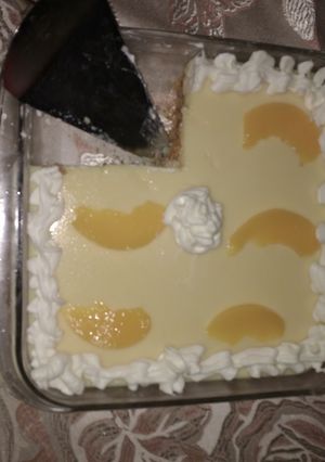 Una foto de Postre de yogur de durazno
