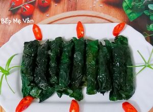 Hình của món Thịt bò cuốn lá lốt bằng nồi chiên không dầu.