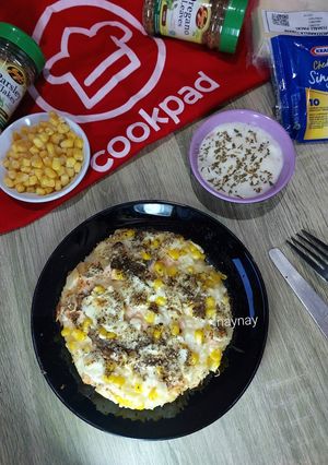 Foto resep Sweet Corn Salmon Melt Pizza (Gluten Free)