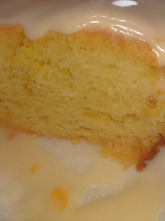 Una foto de Budín de mandarinas con glacé de mandarinas