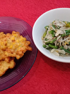 Foto resep Tumis kacang panjang dan bakwan dadakan 😊