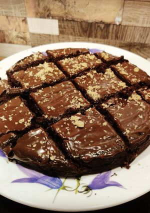 A picture of Eggless Choco Walnut Brownie.