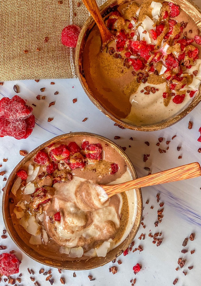 Una foto de Smoothie bowl bicolor