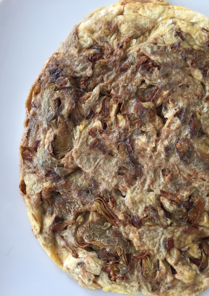 Una foto de Omelette de alcachofas