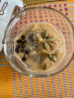 A picture of Sapodilla peanut butter smoothie.