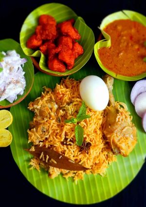 A picture of Chicken biryani.