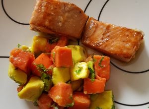 Una foto de Ensalada de papaya