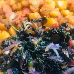 A picture of Irish potatoes porridge with vegetables#team trees.