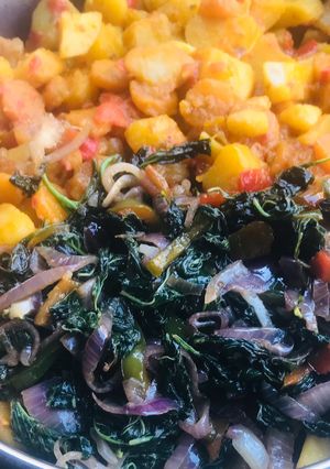 A picture of Irish potatoes porridge with vegetables#team trees.