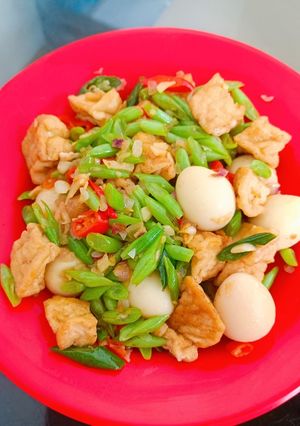 Foto resep Oseng buncis tahu telur puyuh