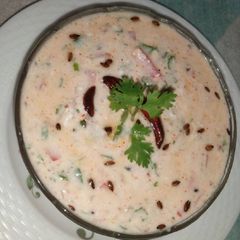 Onion Tomato Tadka Raita A picture of Onion Tomato Tadka Raita.