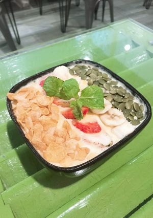 Hình của món Thức uống: Bí đỏ phô mai trái cây.