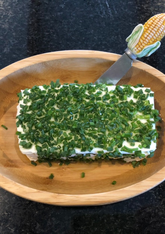 Una foto de Queso crema con ciboulette