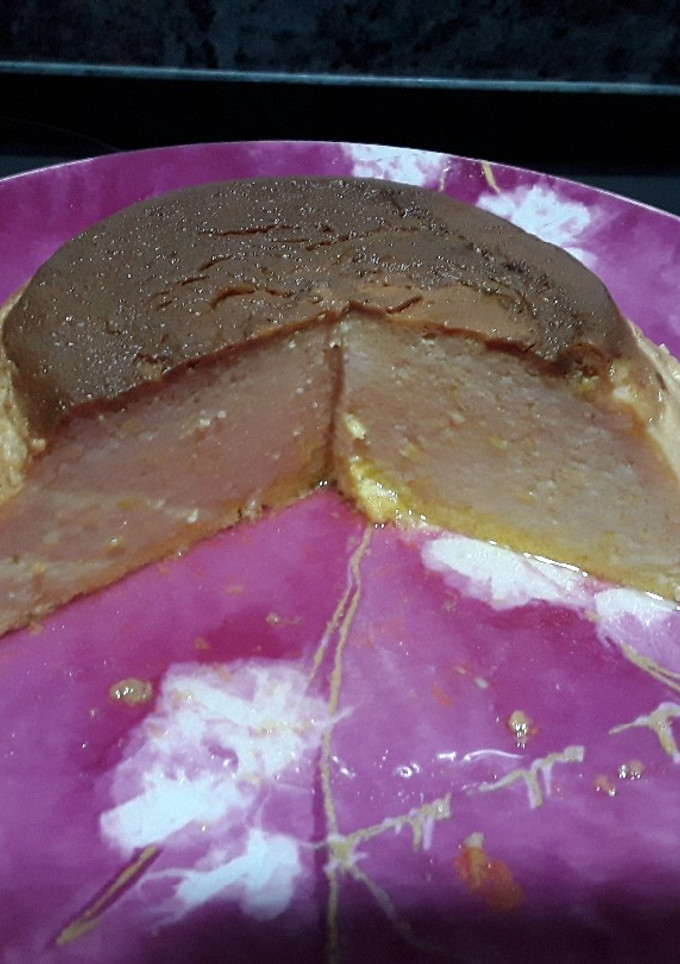 Una foto de Flan de calabaza en olla express