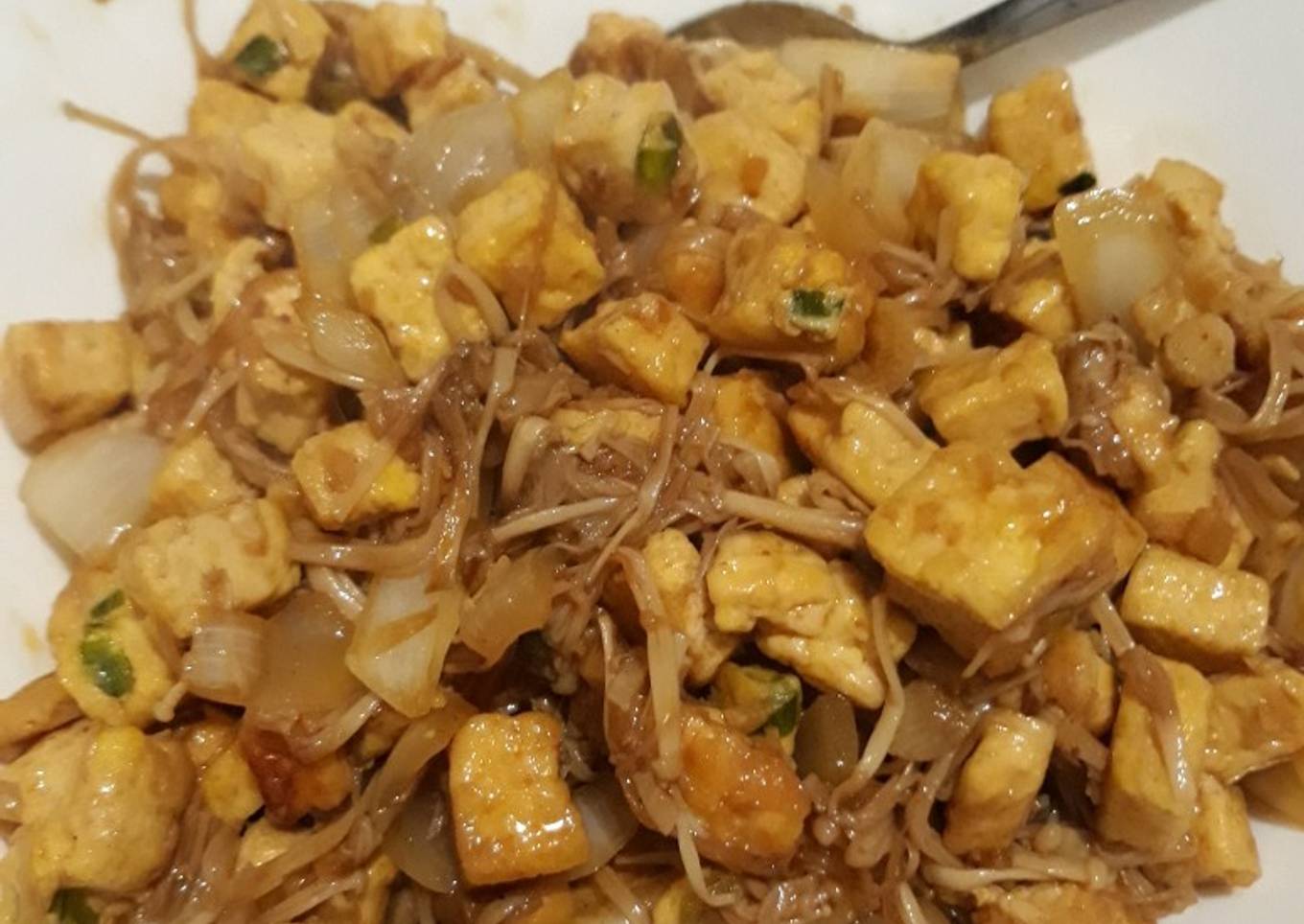 Tahu telur enoki istimewa