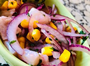 Una foto de Ceviche de perca