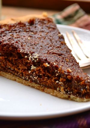 A picture of Old Fashioned Molasses Pie.
