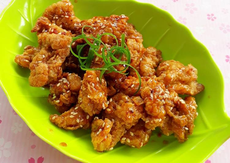 Bagaimana Membuat Honey fried chicken (ala korea), Enak Banget