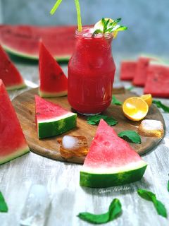صورة لوصفة عصير البطّيخ المنعش🍉