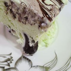 Mint chocolate ice cream A picture of Mint chocolate ice cream.