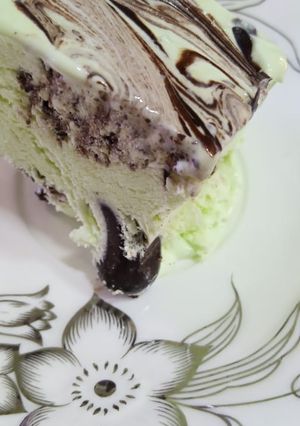 A picture of Mint chocolate ice cream.