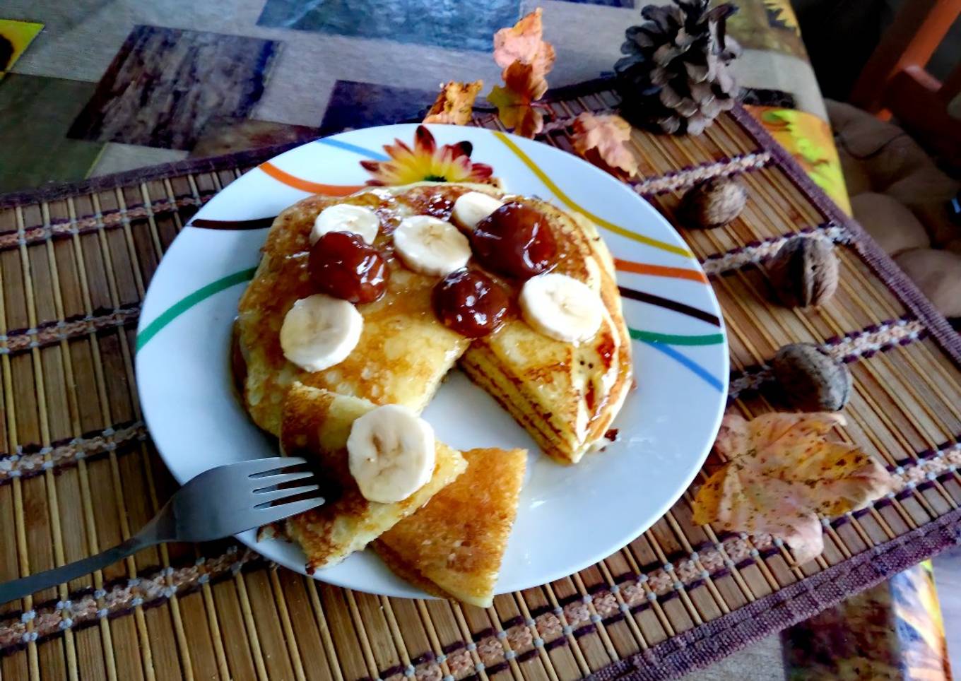Pancakes with homemade yogurt