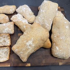 A picture of Ultimate Soft Ciabatta for Paninis. This is so simple and Amazing and NO chemicals :P ENJOY :P.