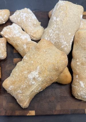 A picture of Ultimate Soft Ciabatta for Paninis. This is so simple and Amazing and NO chemicals :P ENJOY :P.