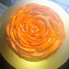 A picture of Mango Rose cake.