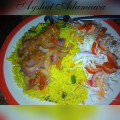 A picture of Tumeric jollof rice.