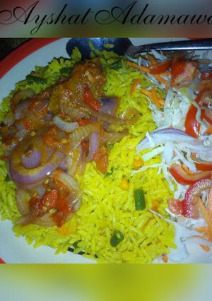 A picture of Tumeric jollof rice.