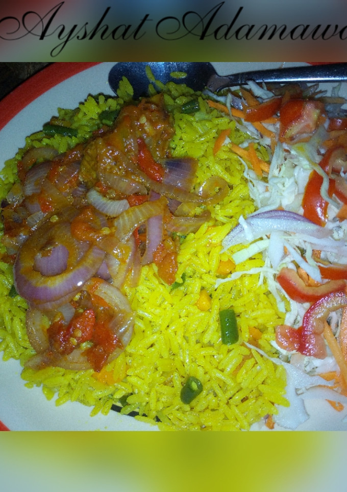 A picture of Tumeric jollof rice.