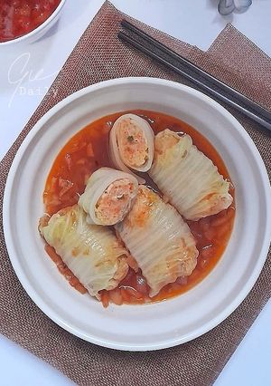 Foto resep Sawi Roll Isi Ayam Udang