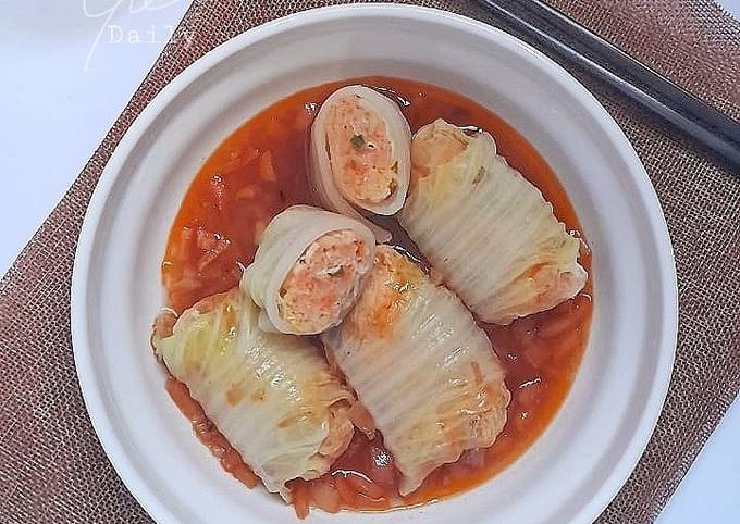 Recipe: Delicious Sawi Roll Isi Ayam Udang