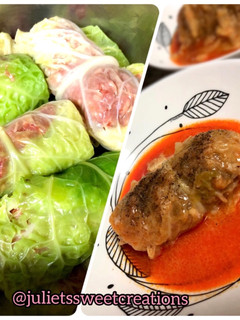Una foto de Sarma de col repollo relleno de carne picada - recetas de mamá👩🏼