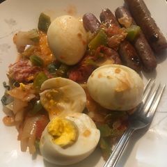 A picture of Creoled eggs (luncheon dish).