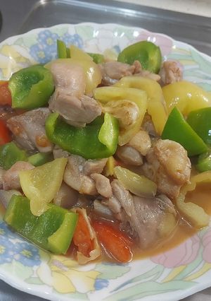 味增雞炒甜椒 的食譜成品照片