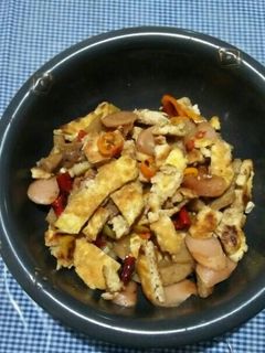 Foto resep Telur, sosis, bakso pedas