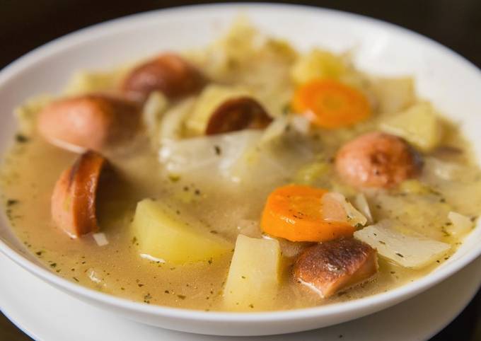 Recipe of Quick Cabbage and sausage soup