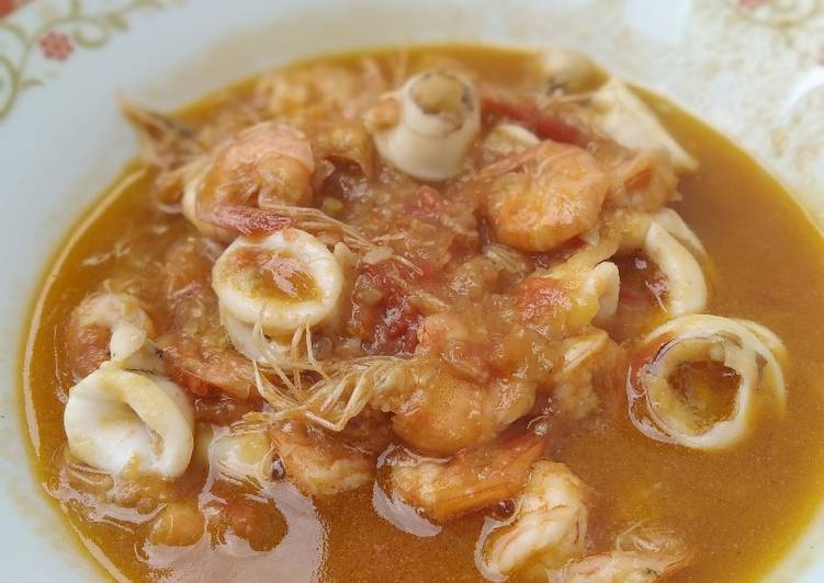 Udang cumi saos tiram