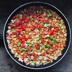 A picture of Minced pork + capsicums.
