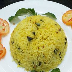 A picture of Kheera Choru (leafy Vegetable rice).