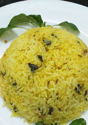 A picture of Kheera Choru (leafy Vegetable rice).