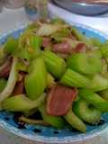 Tumis batang sledri with duck breast