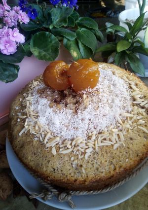 عکسی از دستور کیک سیب و قهوه و گردو