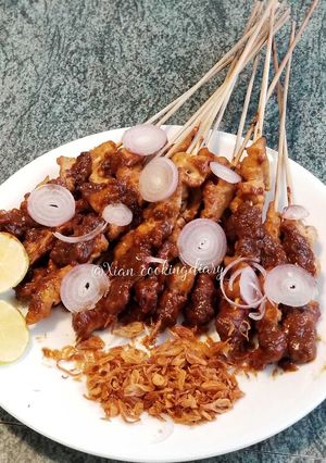 Foto resep Sate Ayam Oven Bumbu Kacang (Chicken Satay with Peanut Sauce)