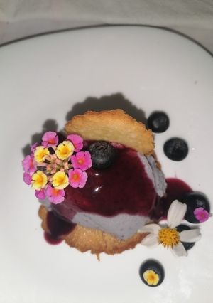 Una foto de Mousse de blueberry
